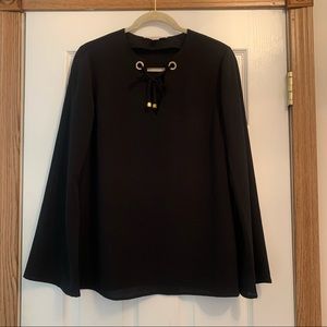 Michael Michael Kors black long sleeve blouse with drawstring